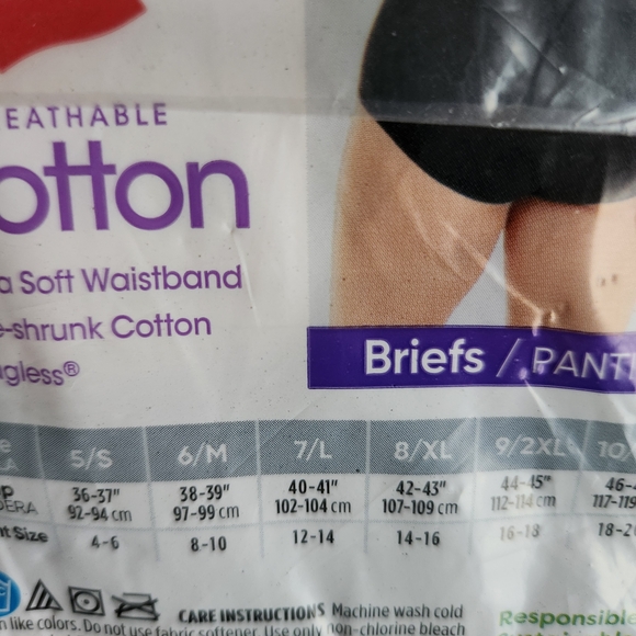 Hanes Breathable Cotton Tagless Briefs 6 Pack Multi Color Size 8 XL - Picture 6 of 7